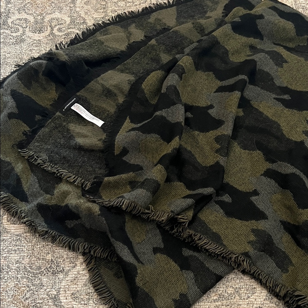 Anthropologie Camouflage Fringe Scarf/Wrap